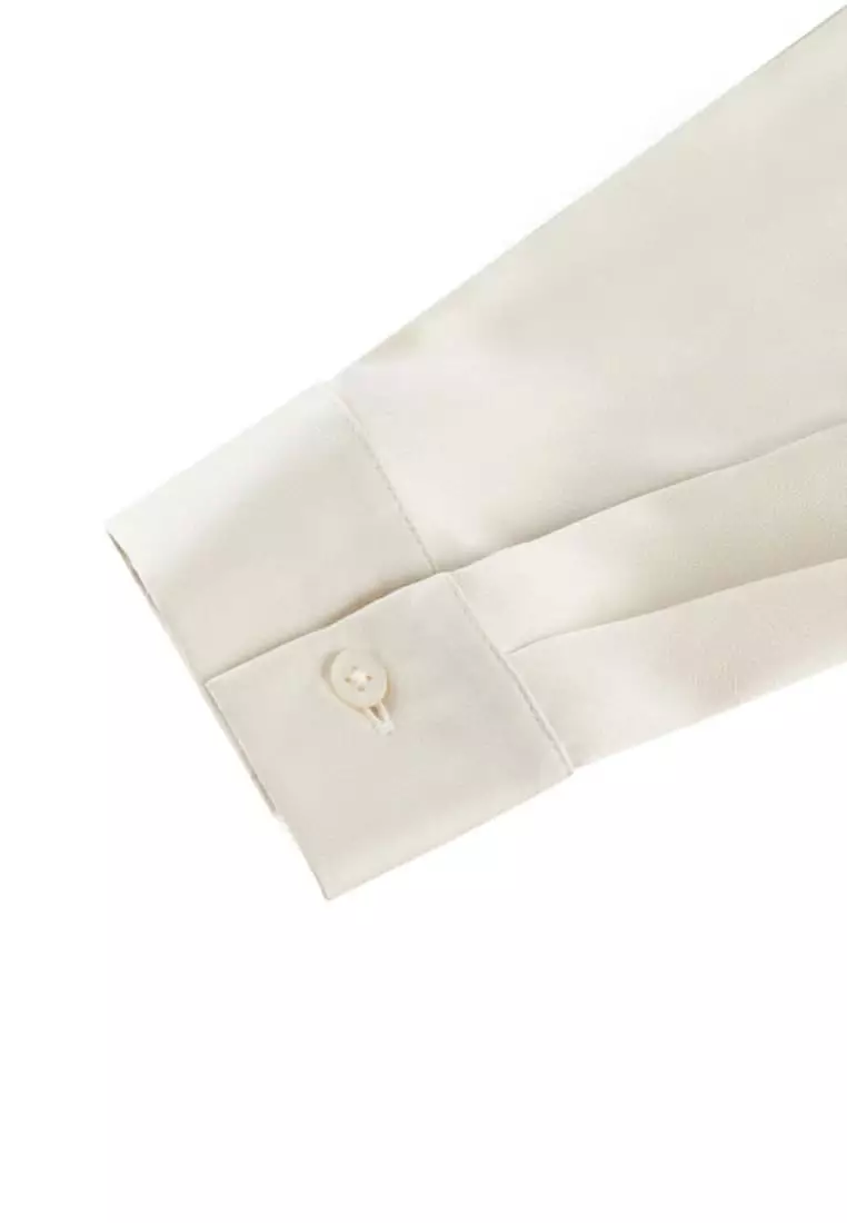 Satin Shirt Blouse With Detachable Necktie