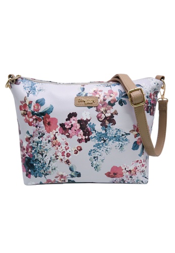 STRAWBERRY QUEEN grey and beige Strawberry Queen Flamingo Sling Bag (Floral E, Grey) C45D9AC19F7BD1GS_1