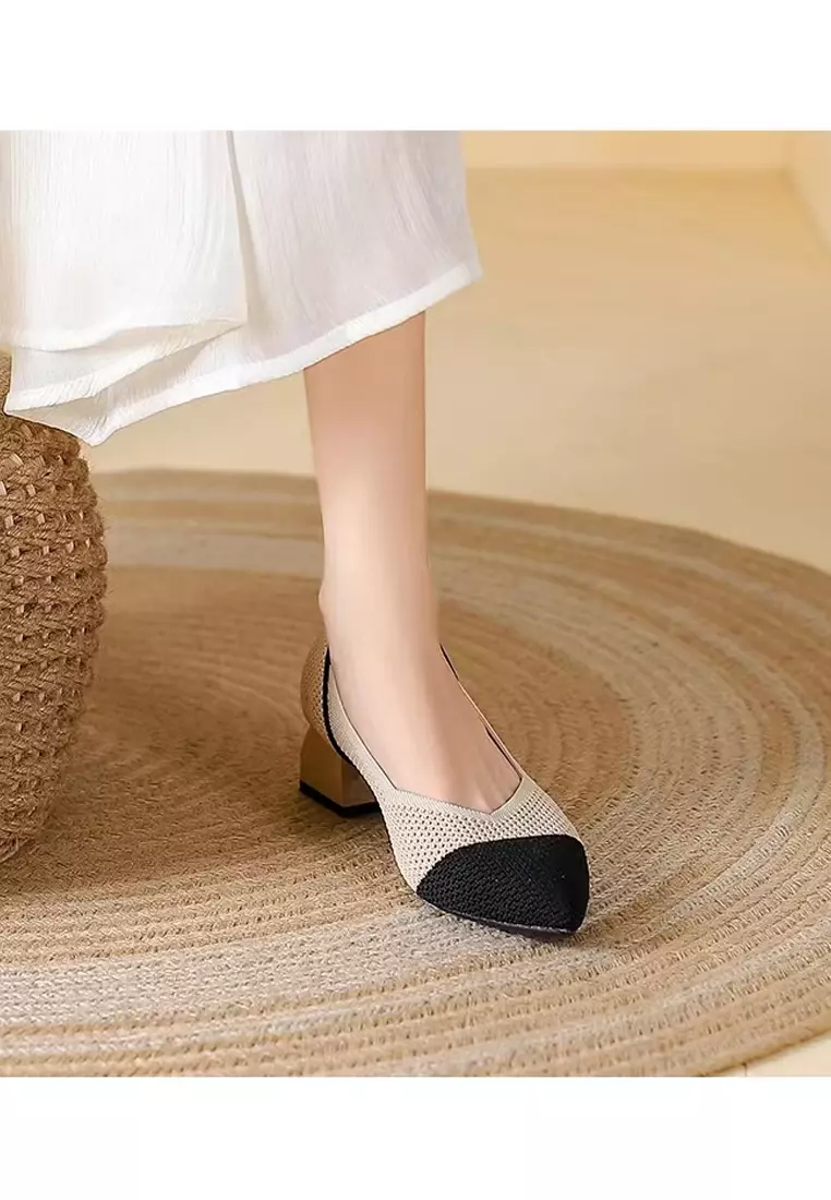 4CM Pointy Hollowed Flyknit Pumps XSN6818