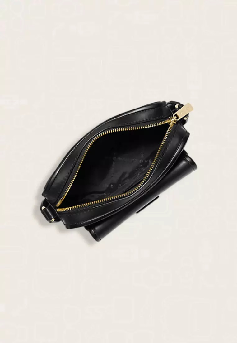 Michael Kors Bradshaw Extra-Small Leather Camera Crossbody Bag Black