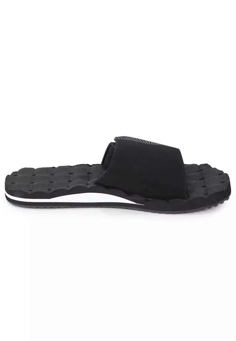 MSN RECLINER SLIDE SANDALS BLACK WHITE