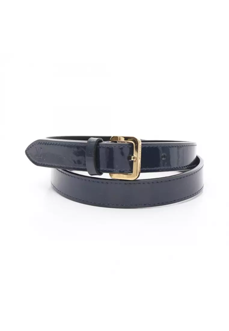 LOUIS VUITTON Pre-Loved Louis Vuitton belt Patent leather Dark