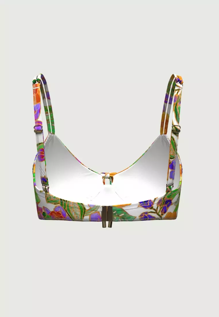 Tropadelic Island White Plus Cup Tie Front Bikini Top