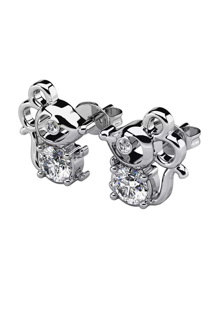 Mousy Earring WG - Anting Crystal by Her Jewellery