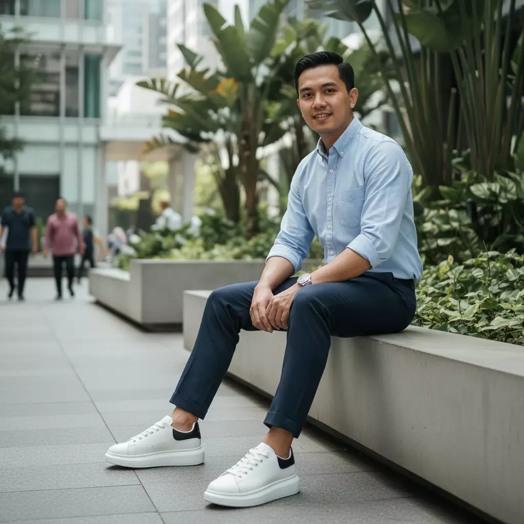 PAULMAY - Sepatu Sneakers Pria Wanita Orlando White Black