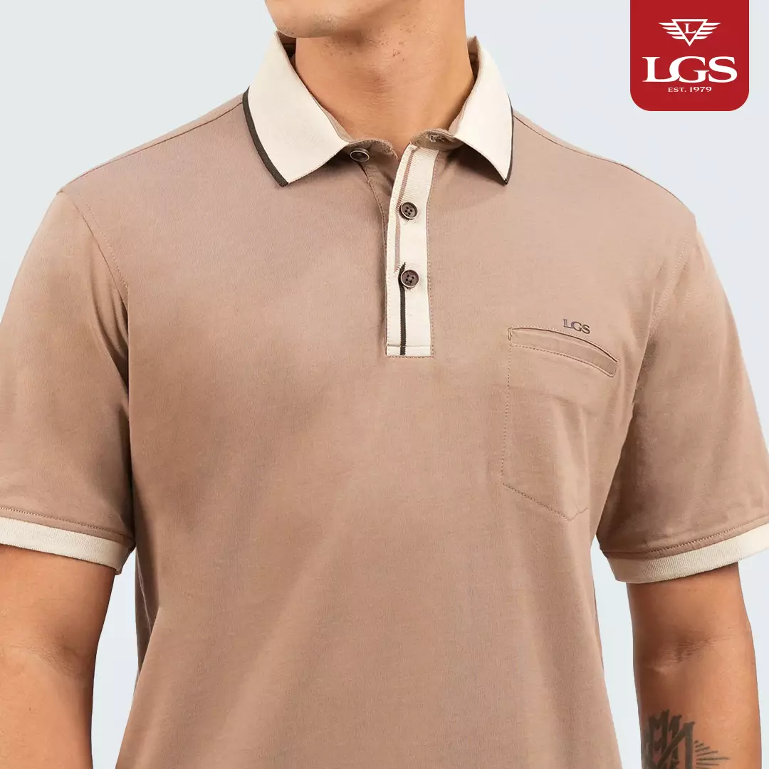 LGS - Kaos Polo Casual Pria - Reguler Fit - Lengan Pendek - Kerah Wangky - Warna Coklat Muda - CWS.225.J3657.01.C