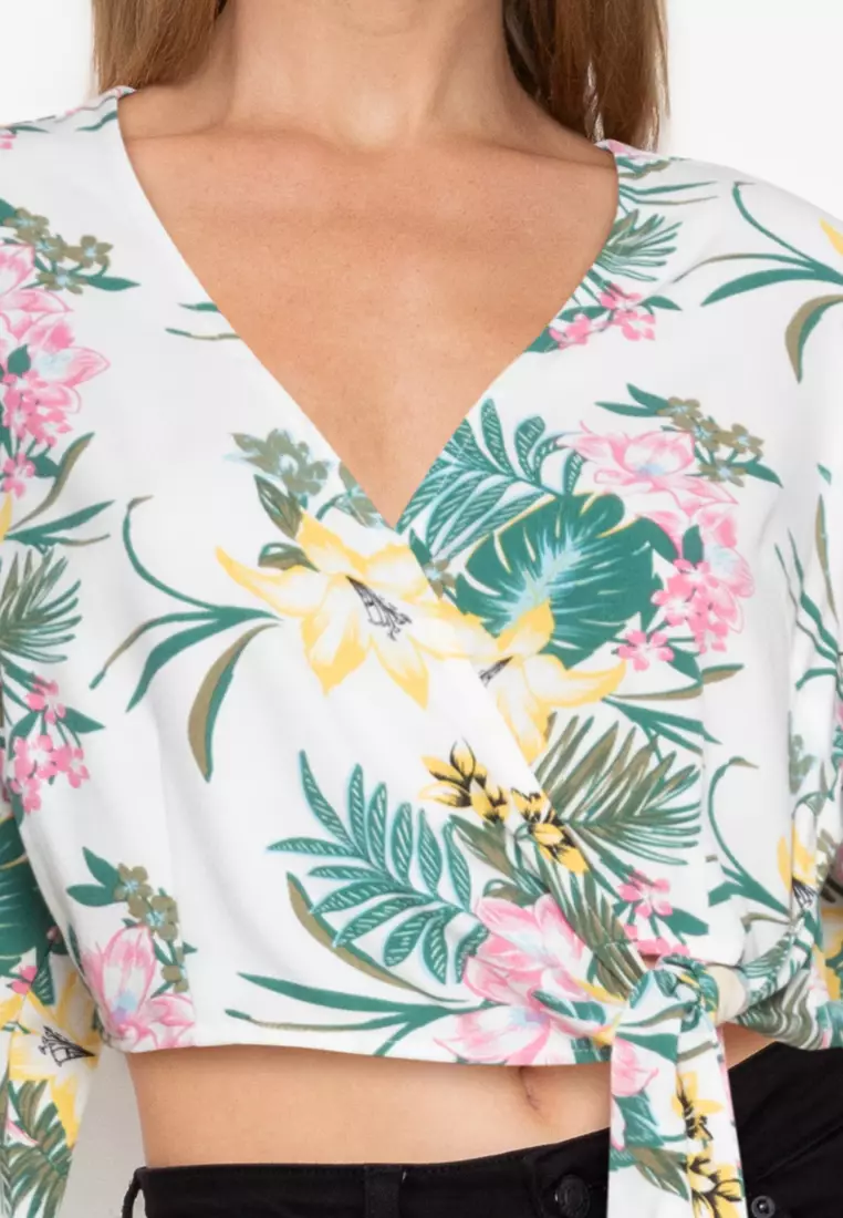 Buy ZALORA BASICS Balloon Sleeves Wrap Top Online ZALORA Malaysia