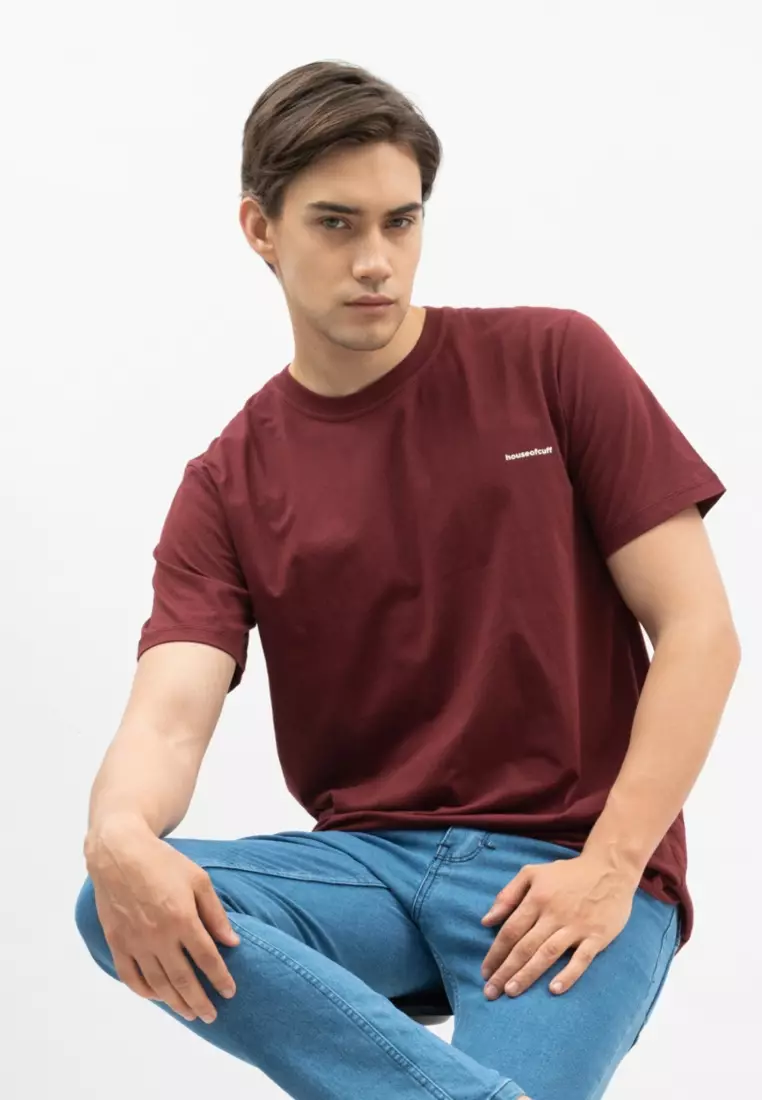 Kaos Polos Pria Premium Katun Combed Lengan Pendek Marun