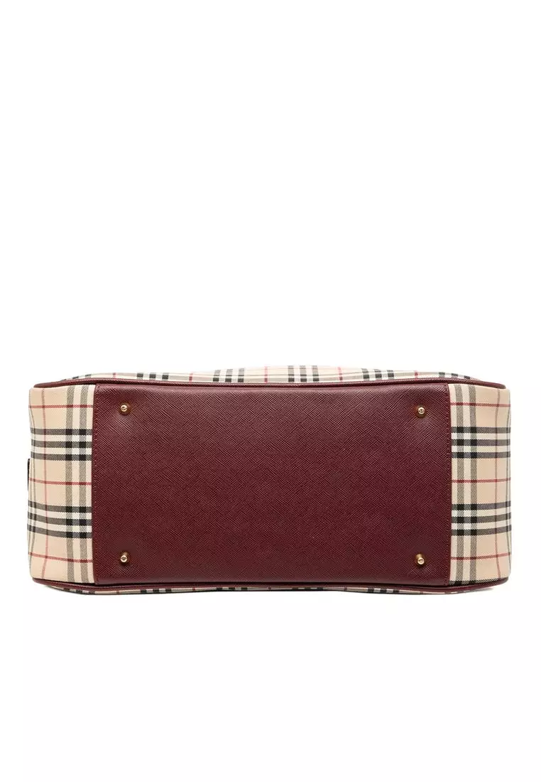 Pre-Loved Burberry House Check Canvas Handbag