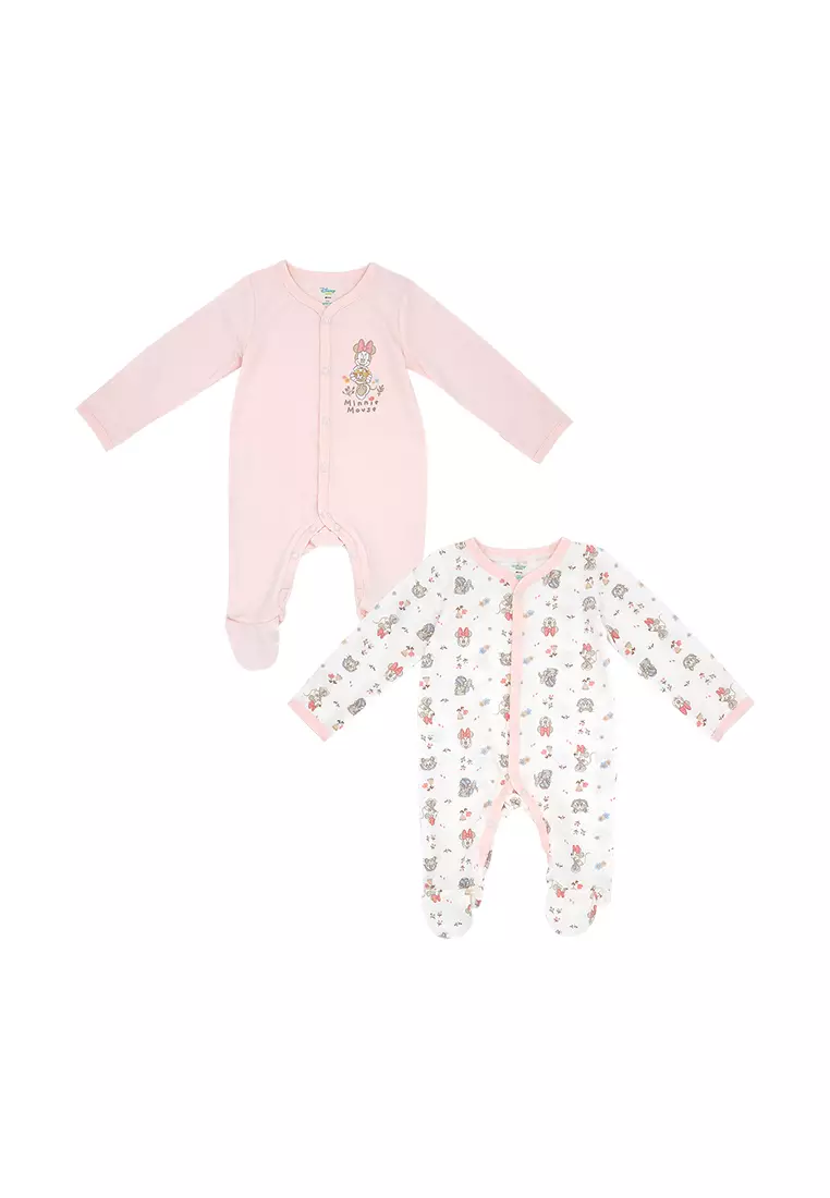 Baby Girl Licensed Newborn Essentials Sleepsuit Pack of 2 "Pretty as Flower"
