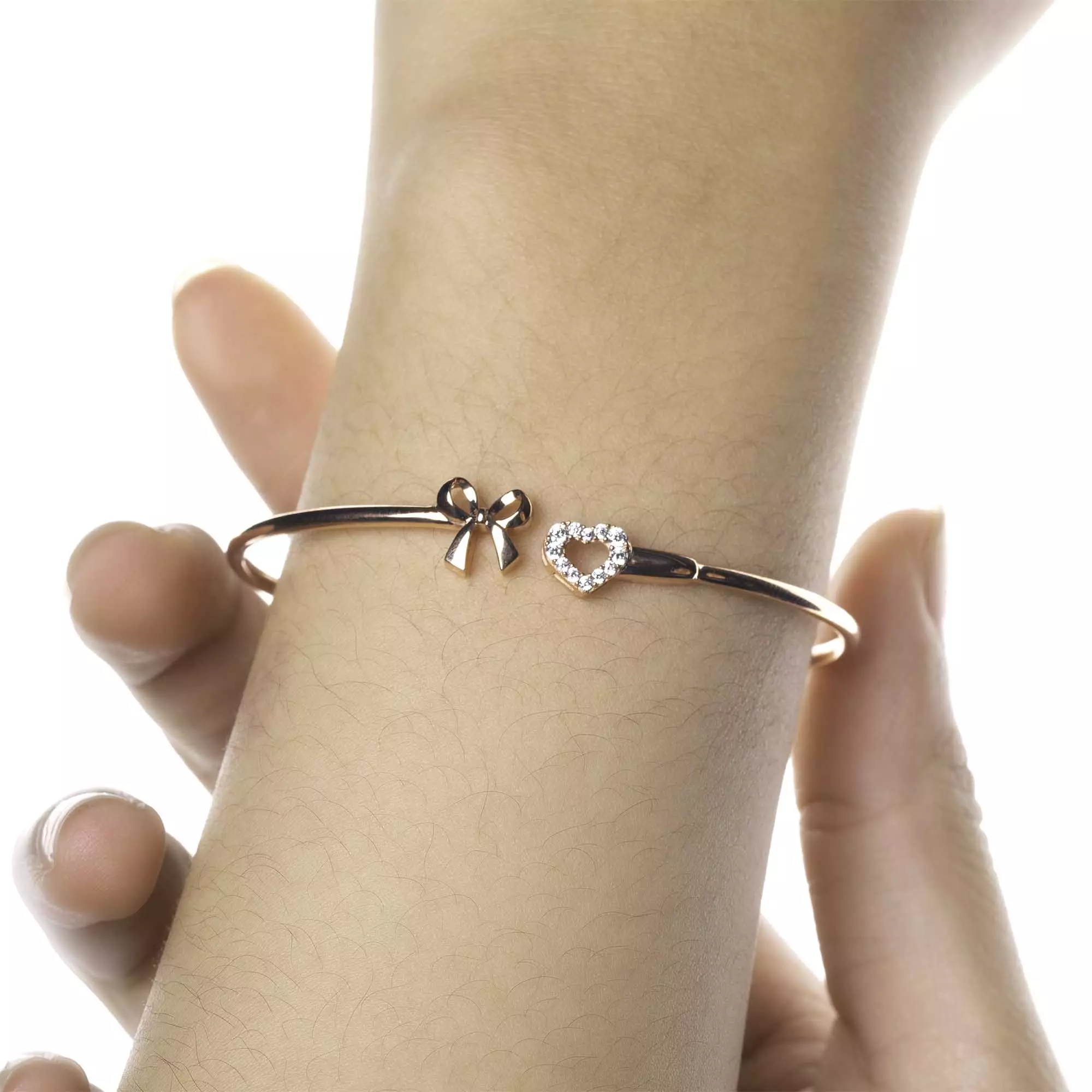 Gelang Emas 7k - Ribbon Love Gold Bangle - Lumina Collection - Juene Jewelry