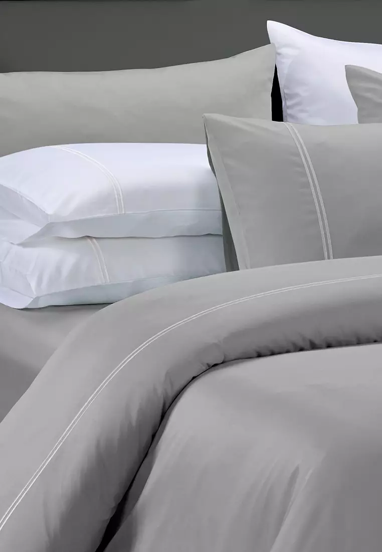 Buy 100 LongStaple Cotton 1000TC Graphite Bed Sheet Set (Hotel At Home Collection