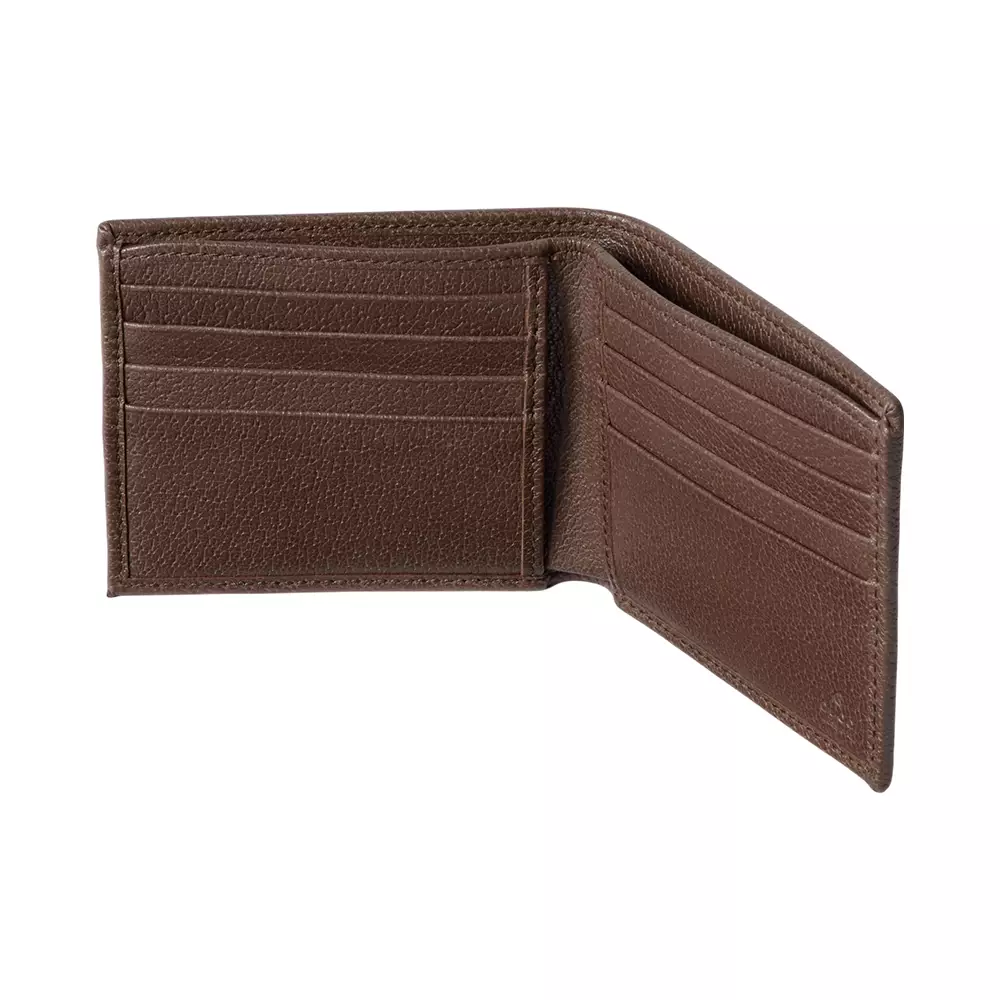 Ophidia Bi-Fold Wallet Beige and Dark Brown