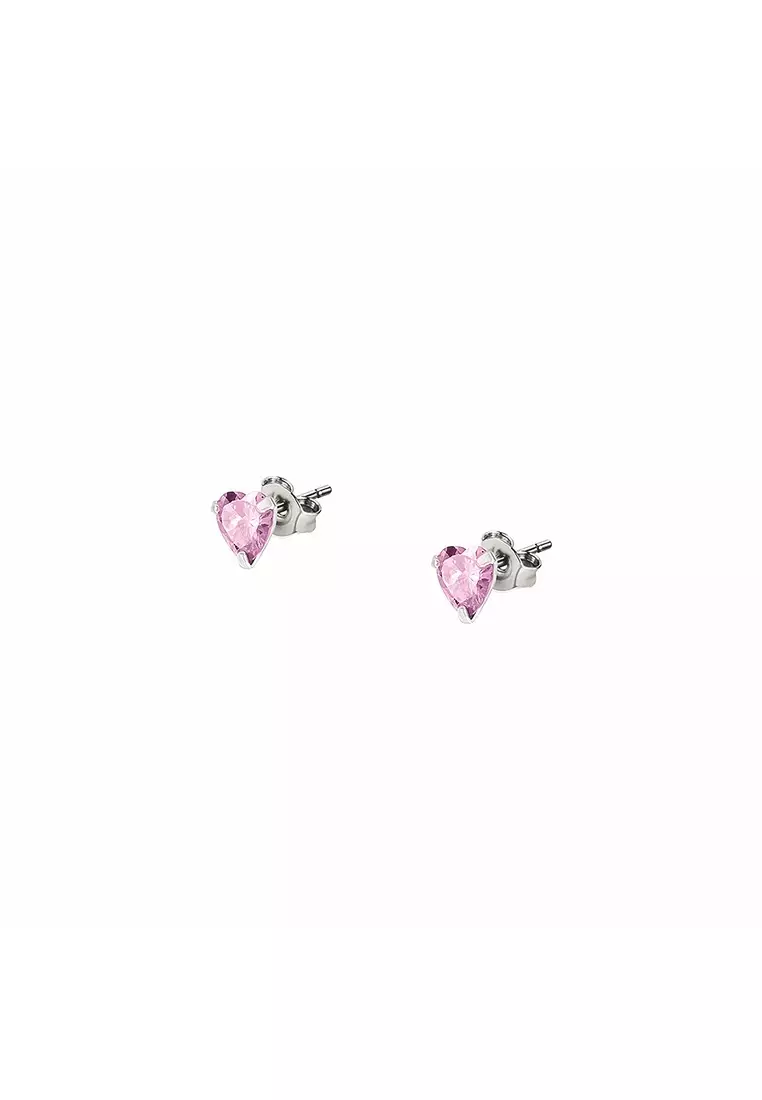 LA PETITE STORY SILVER 925 Pink Heart WOMAN EARRINGS LPS01AWV28