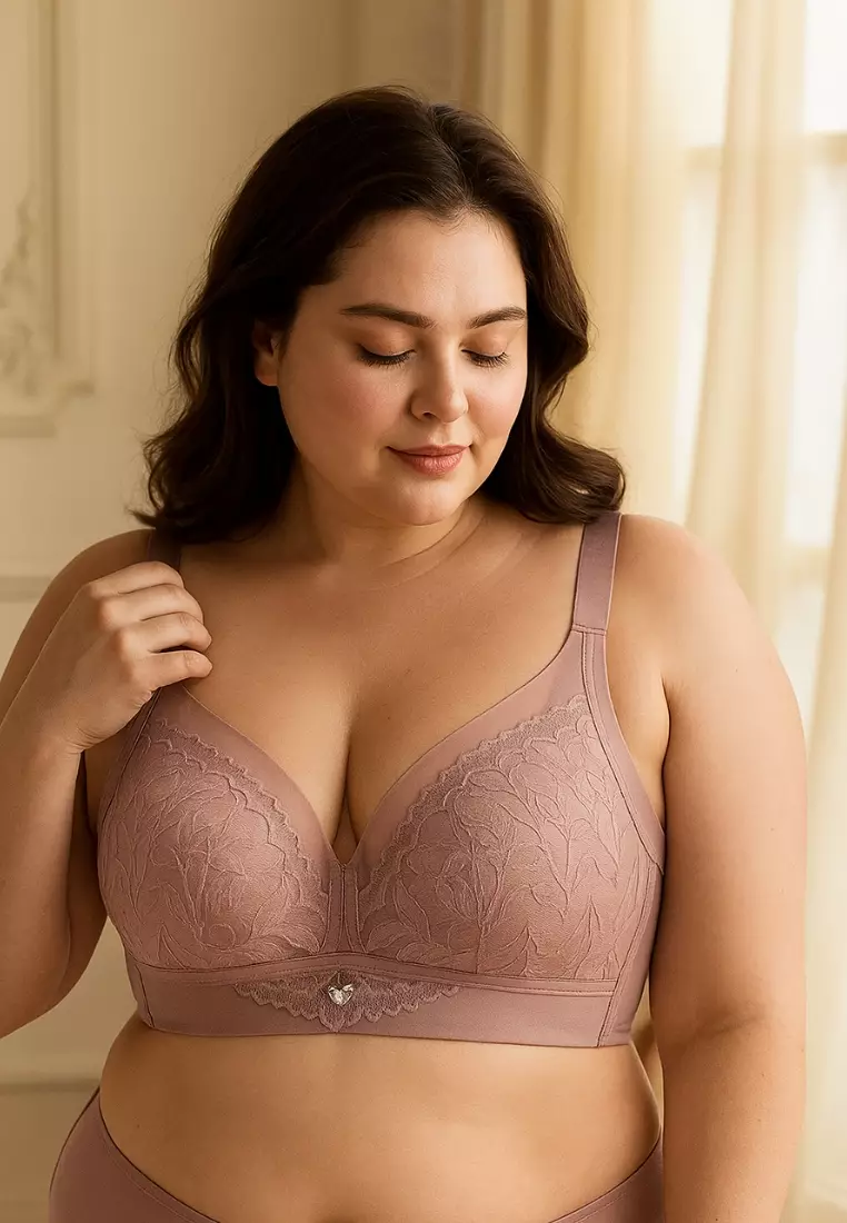 Amari Extended Plus Size Wireless Bra in Purple