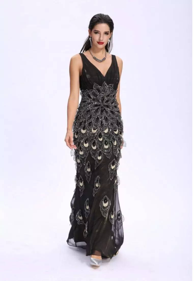 ANNE F Luxe Phoenix Embroidery Beaded Evening Dress 2026 | Buy ANNE F  Online | ZALORA Hong Kong