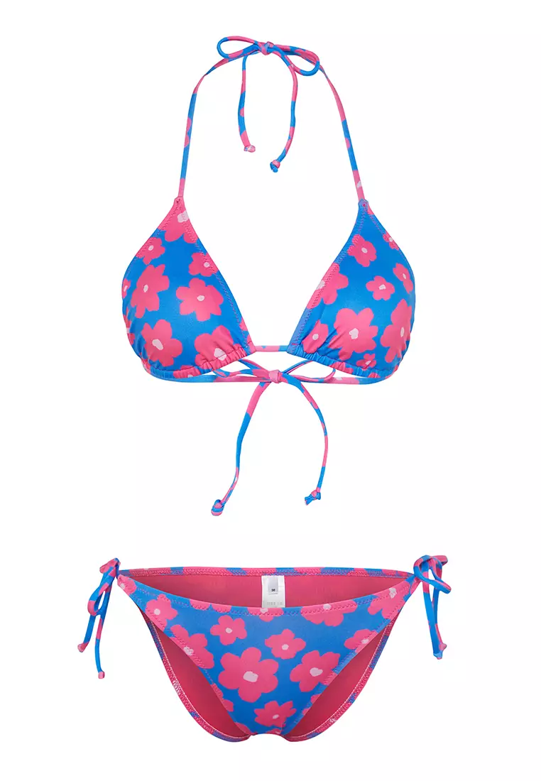 Buy Trendyol Floral Patterned Triangle Tie Bikini Set 2025 Online ...