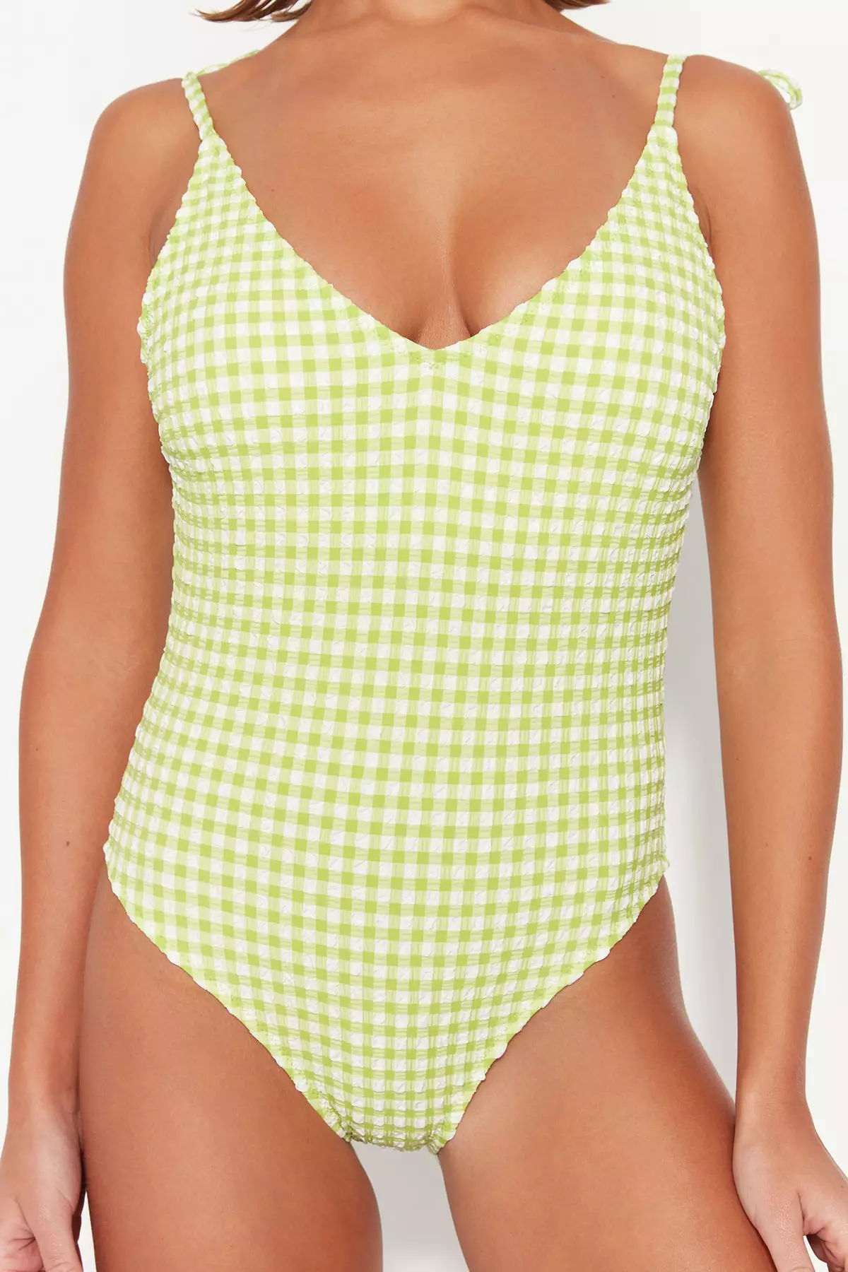 Green gingham swimsuit new arrivals