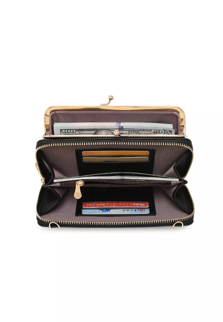 Wild Channel Women s Long Zipper Purse Sling Bag