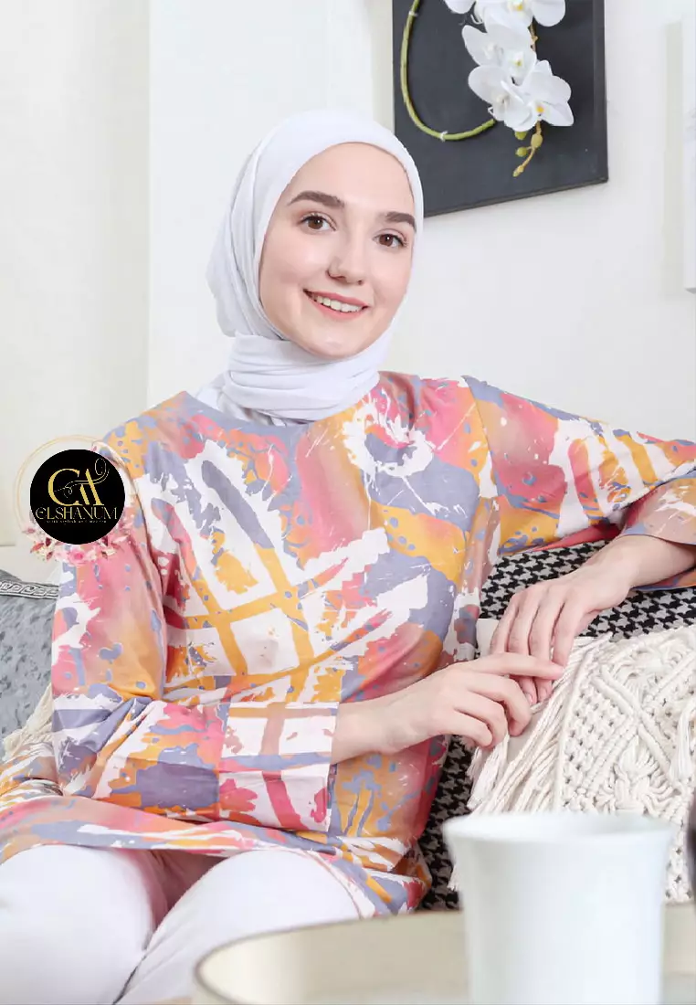 Anandita Tunik Batik Wanita Casual Modern Lengan Panjang