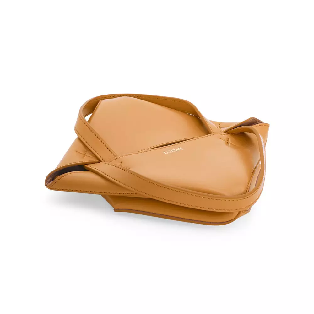 Mini Puzzle Shiny Calfskin Tote Warm Desert