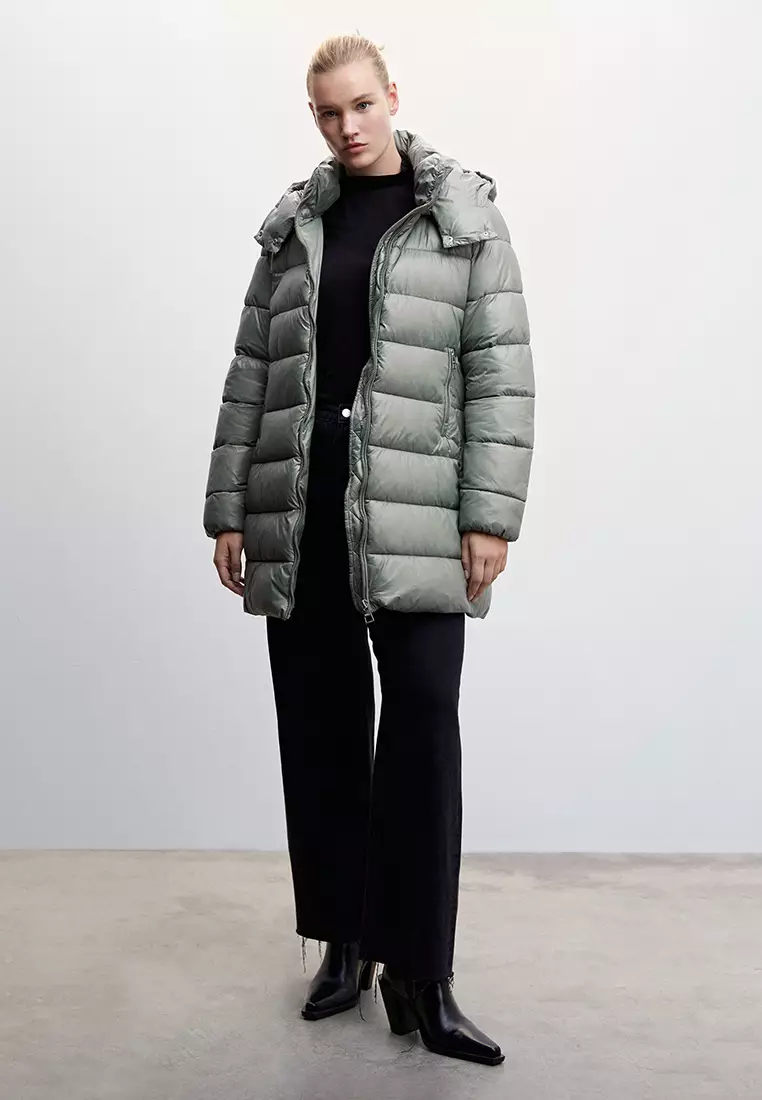 Buy Mango Hood Quilted Coat 2024 Online ZALORA Philippines