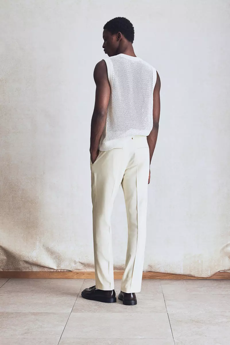 Regular Fit Tailored linen-blend trousers