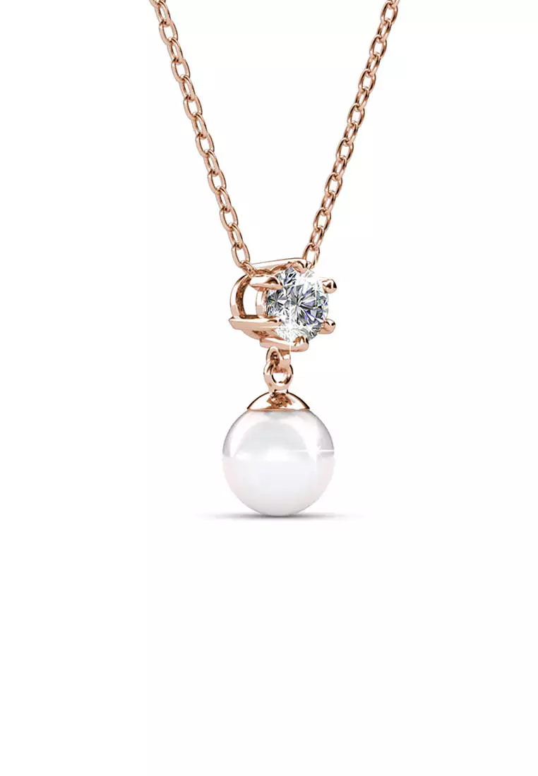 Her Jewellery Pauline Pendant (Rose Gold) - Luxury Crystal Embellishments plated with 18K Gold