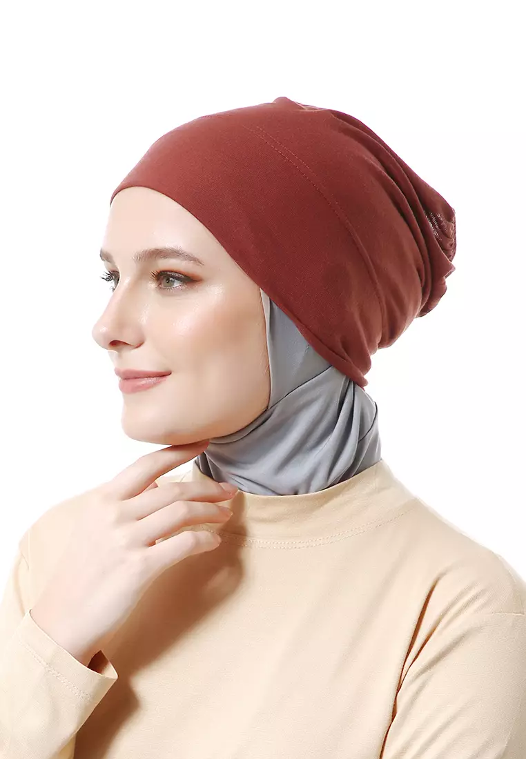 Inner Hijab Muslimah Wanita Motif Polos Relaxed Fit - Rustic