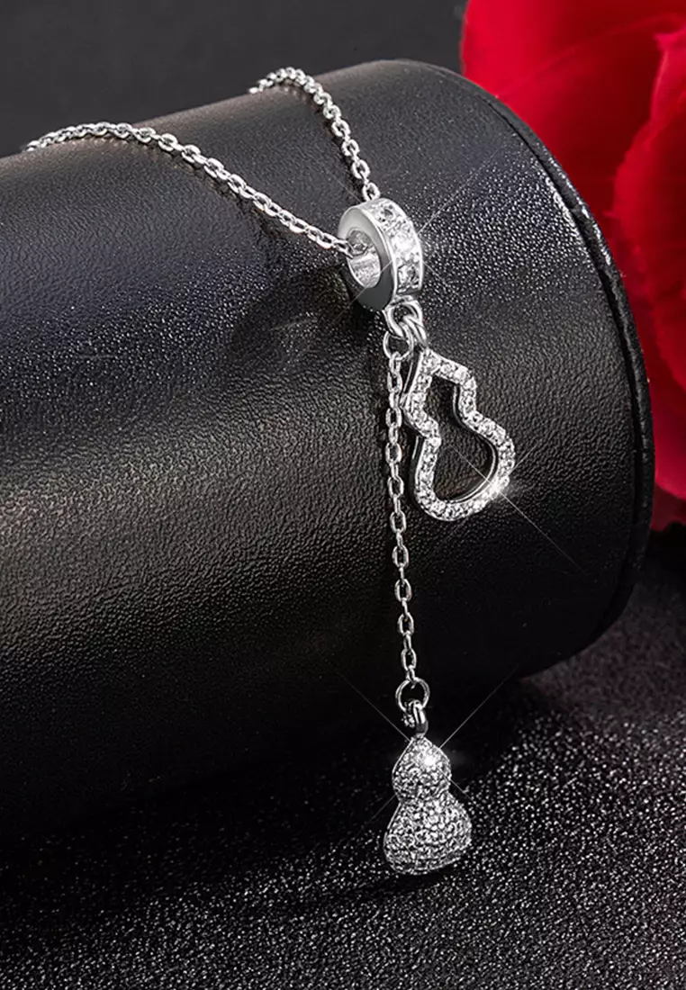 Kalung Wanita Original N042 Gourd Design Titanium Anti Luntur Perhiasan Cewek Korea Fashion Silver