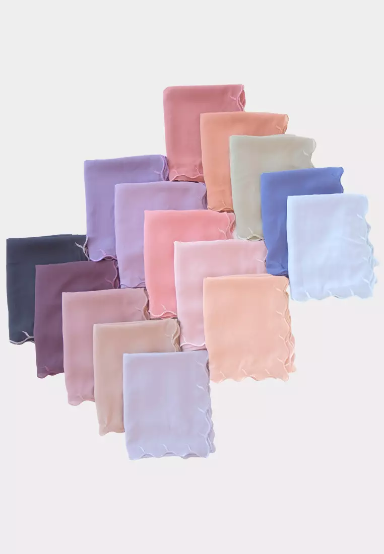 Zelena - Clarisa Shawl Embroidery | Hijab Pashmina Bordir - Royal Mulberry