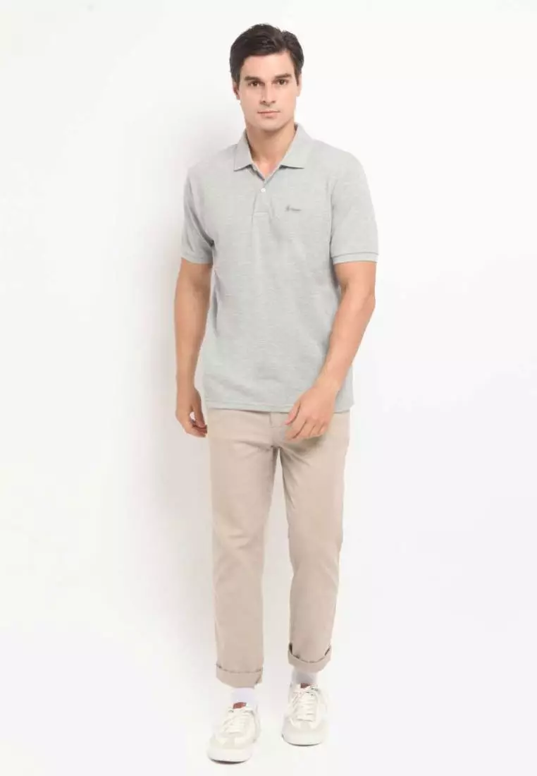 Hammer Men Basic Polo | Kaos Kerah Pria Reguler Lengan Pendek Grey Z1PO001A1