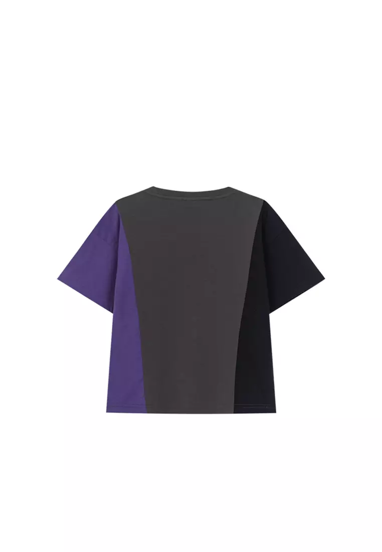 男童街舞短袖t恤条纹撞色半袖夏装上衣