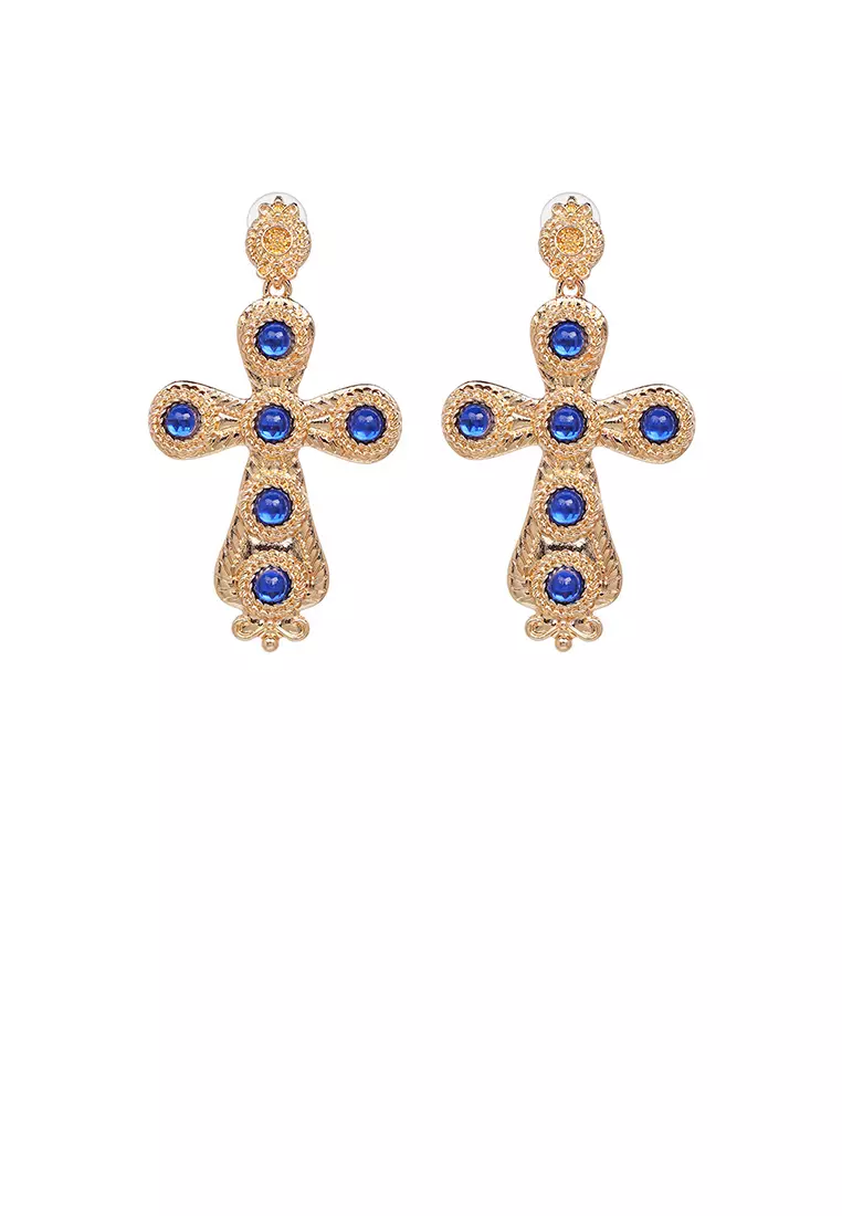 Gold plated top ball earrings
