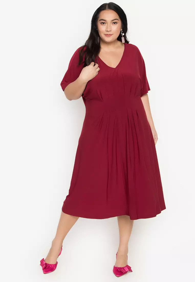 Buy Curvy Plus Size Pleated Front Shift Dress 2024 Online ZALORA