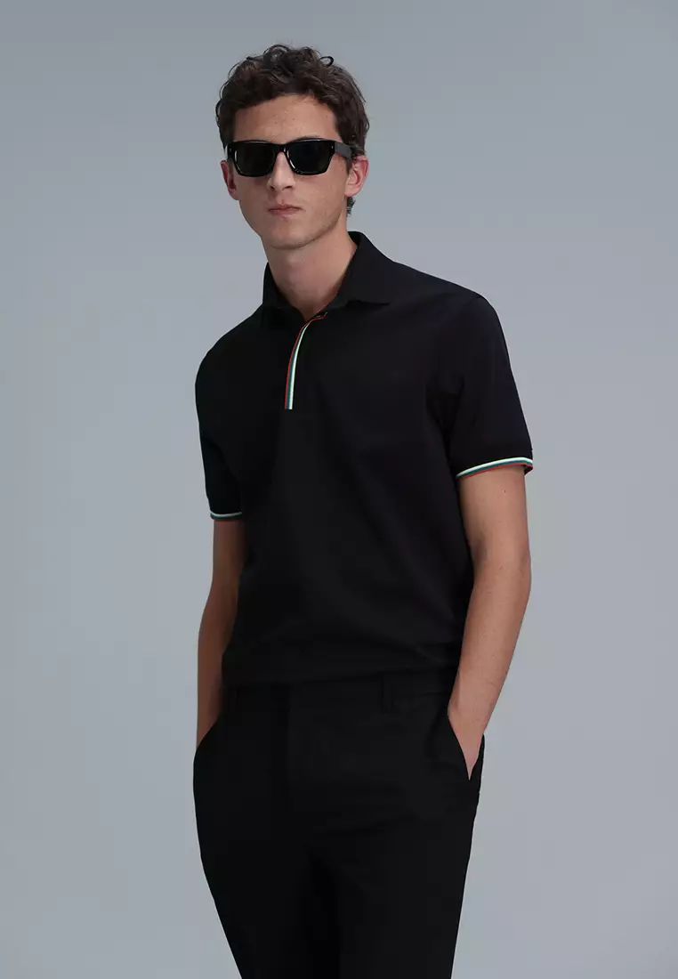 Polo Shirt with Piping Detail