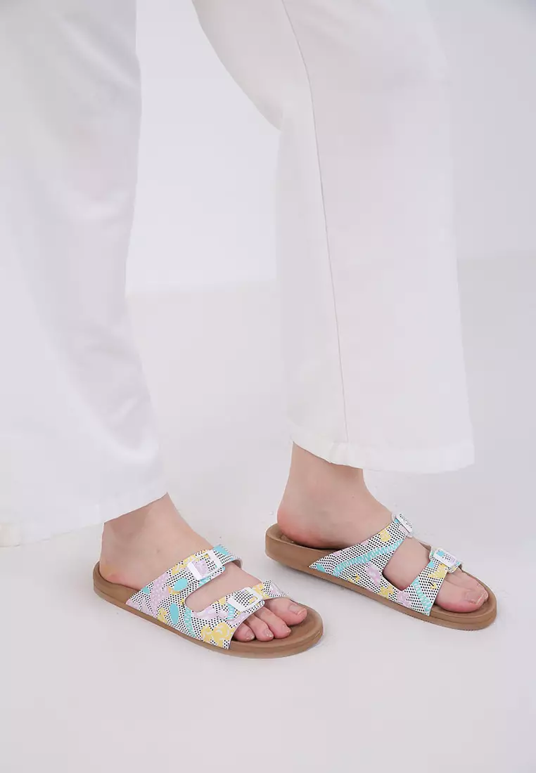 Sophie Sonia Printed Sandal White