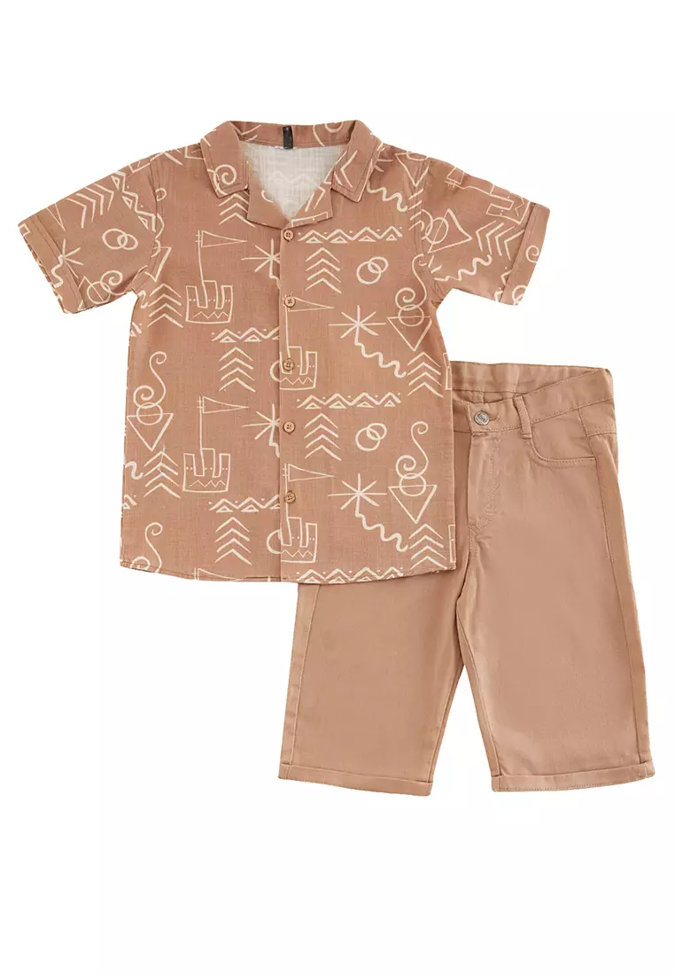 Graphic Print Top & Bottom Set