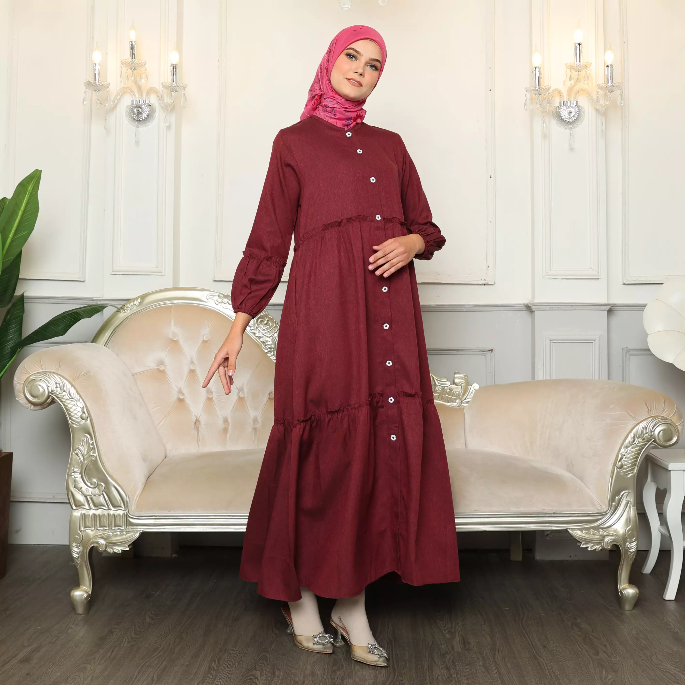 Gamis Sarimbit Wanita GMS 04 Maroon