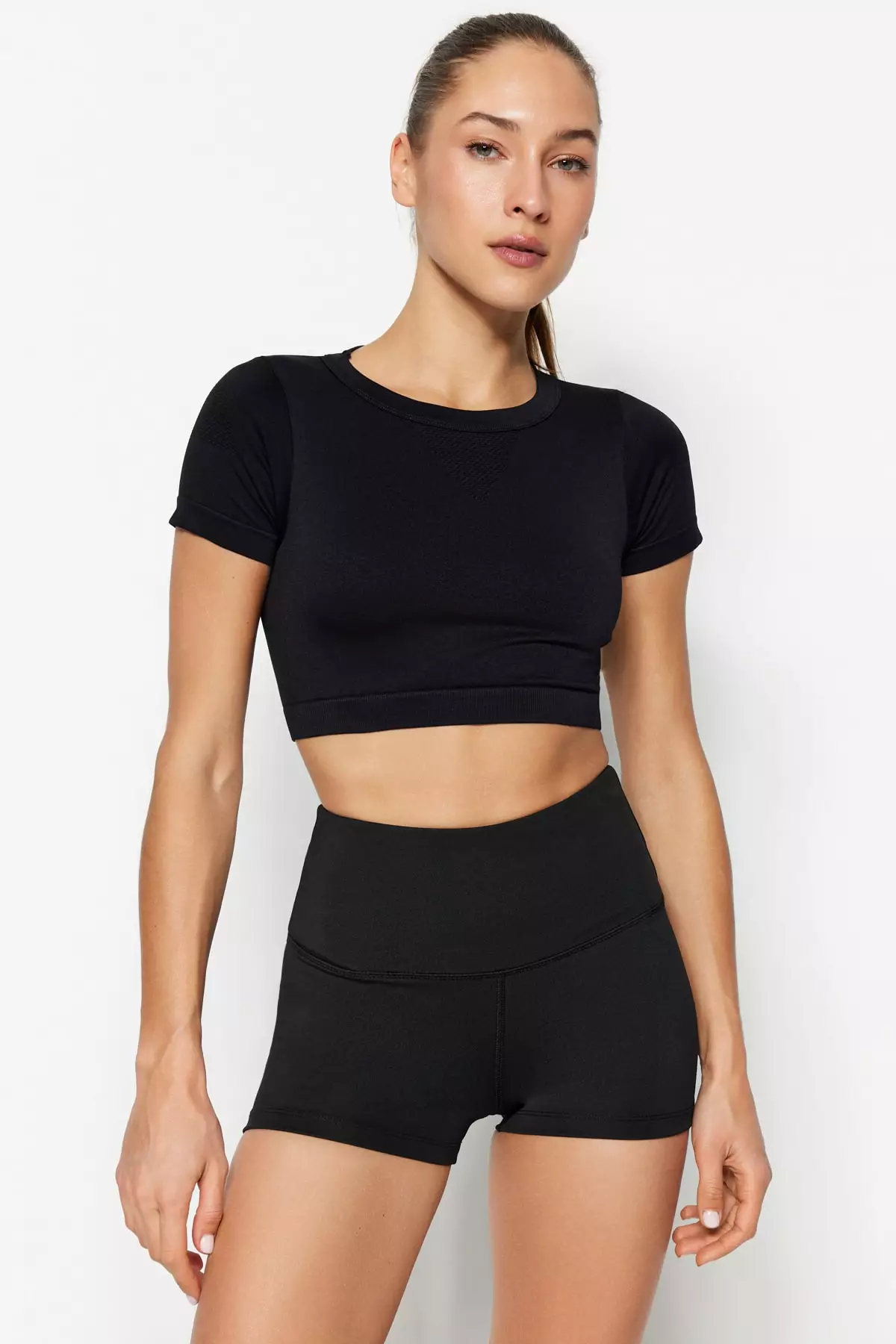 Active Shorts Tights with Reflective Print Detail