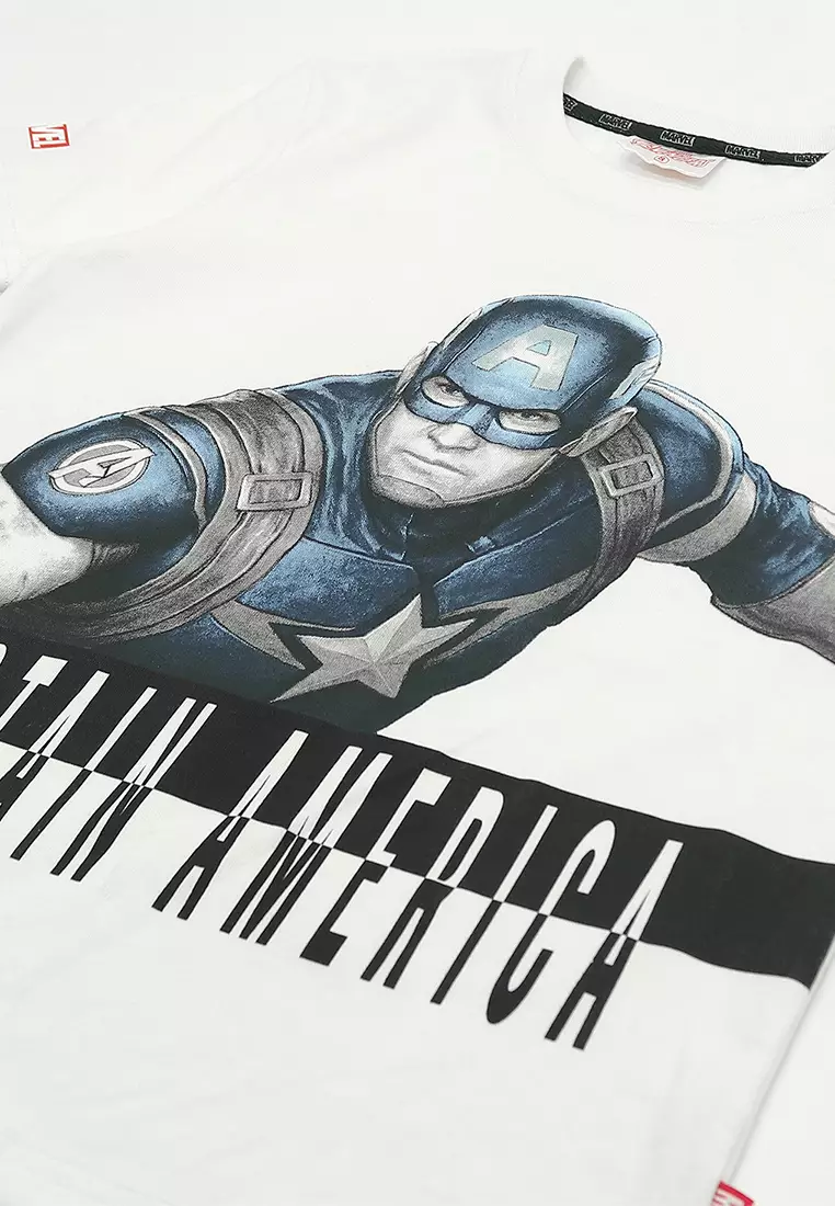 Boys Licensed Graphic T-Shirt Captain America Sketch