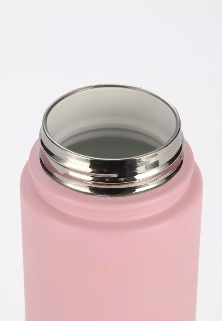 Crossing Urban Ceramic S/S Insulated Straw Sipper Cap Sports Bottle With Handle 720ml - Dusty Rose