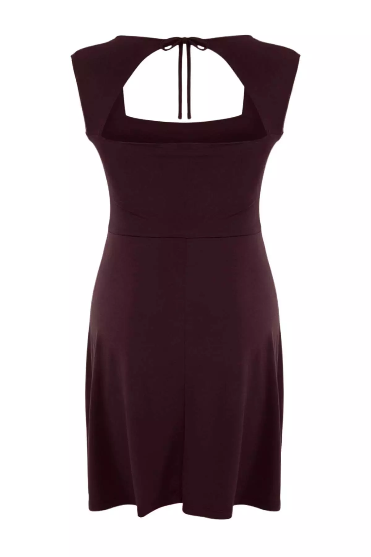 Brown Square Collar Skater Sandy Plus Size Dress Tbbss26Ah00216