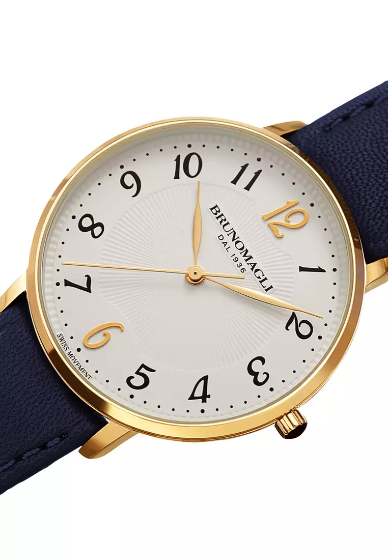 Jam Tangan Wanita Bruno Magli Roma 21-181221-GB Blue Leather Strap