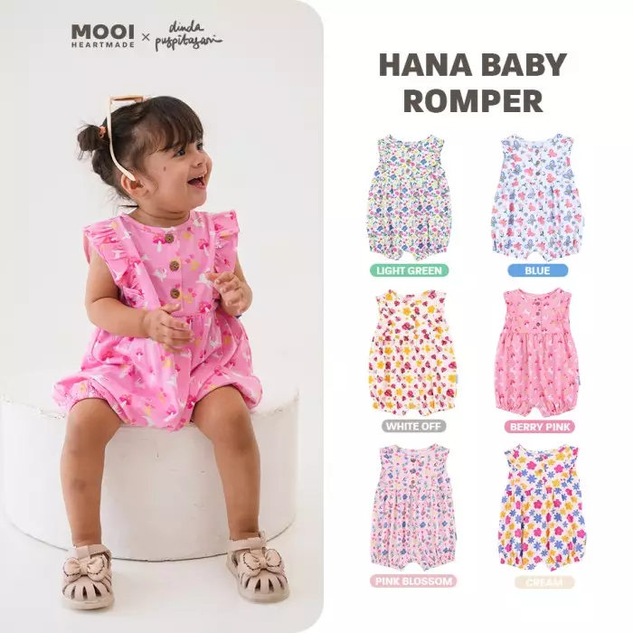 Mooi X Dinda Puspitasari Jumper Bayi Hana Romper Baby - Blue