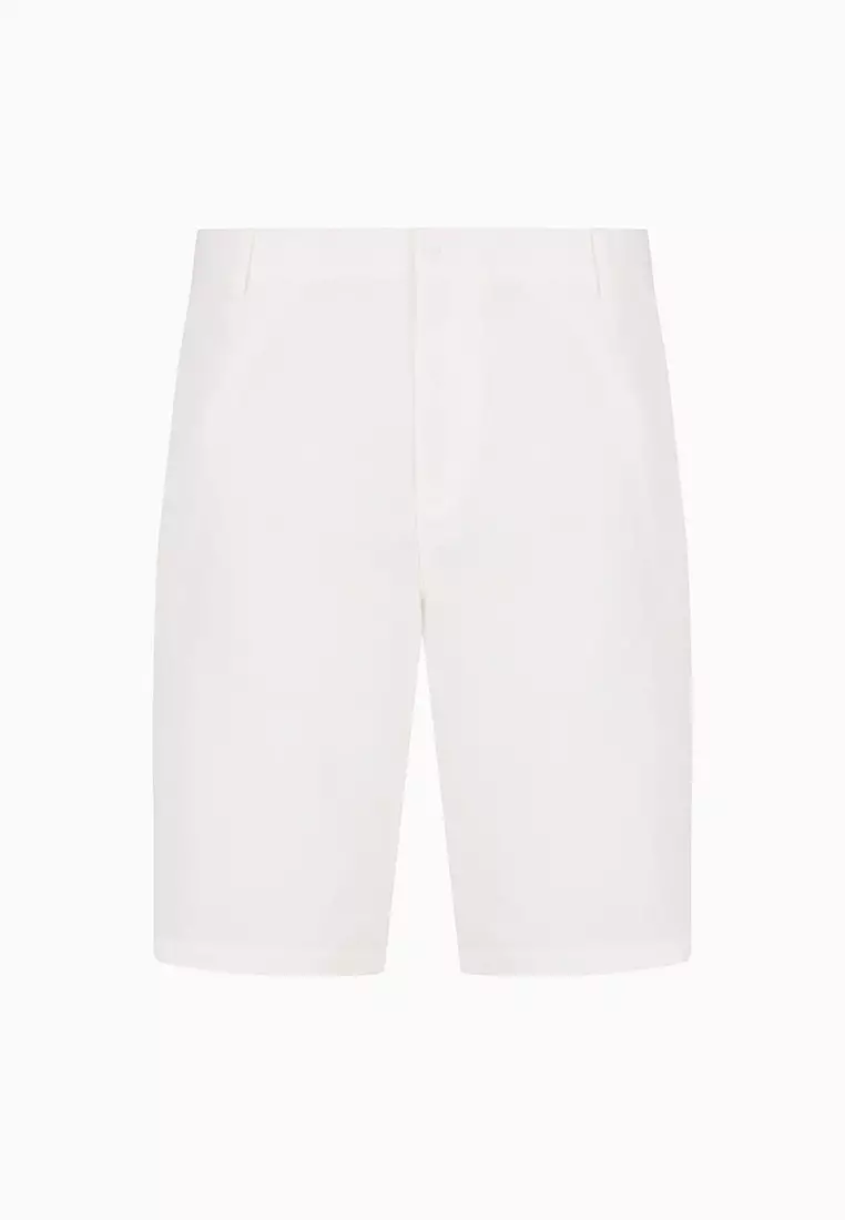 Chino Shorts In Linen Blend Twill White