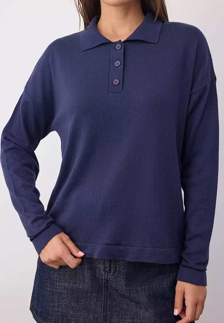 Premium Yarn Plain Wide Pattern Knit Sweater