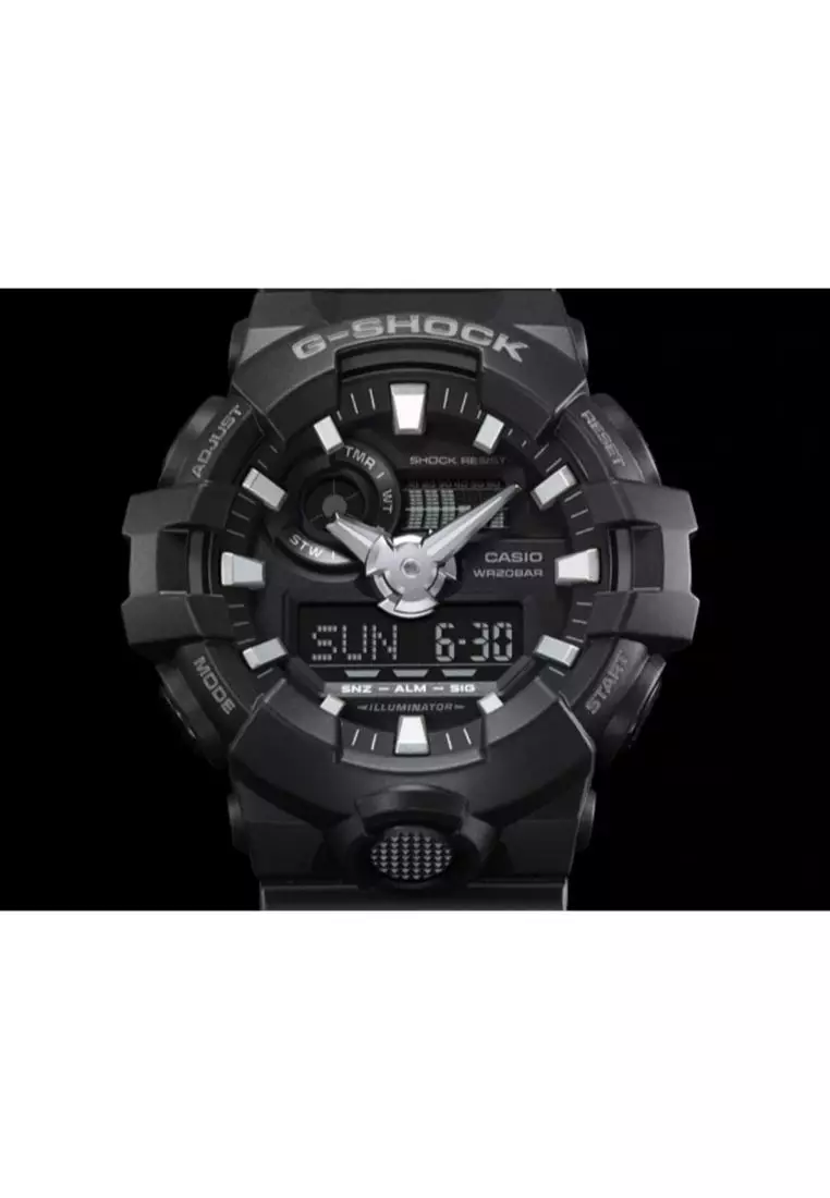 Men Analog-Digital Watch GA-700-1B Black Resin Strap