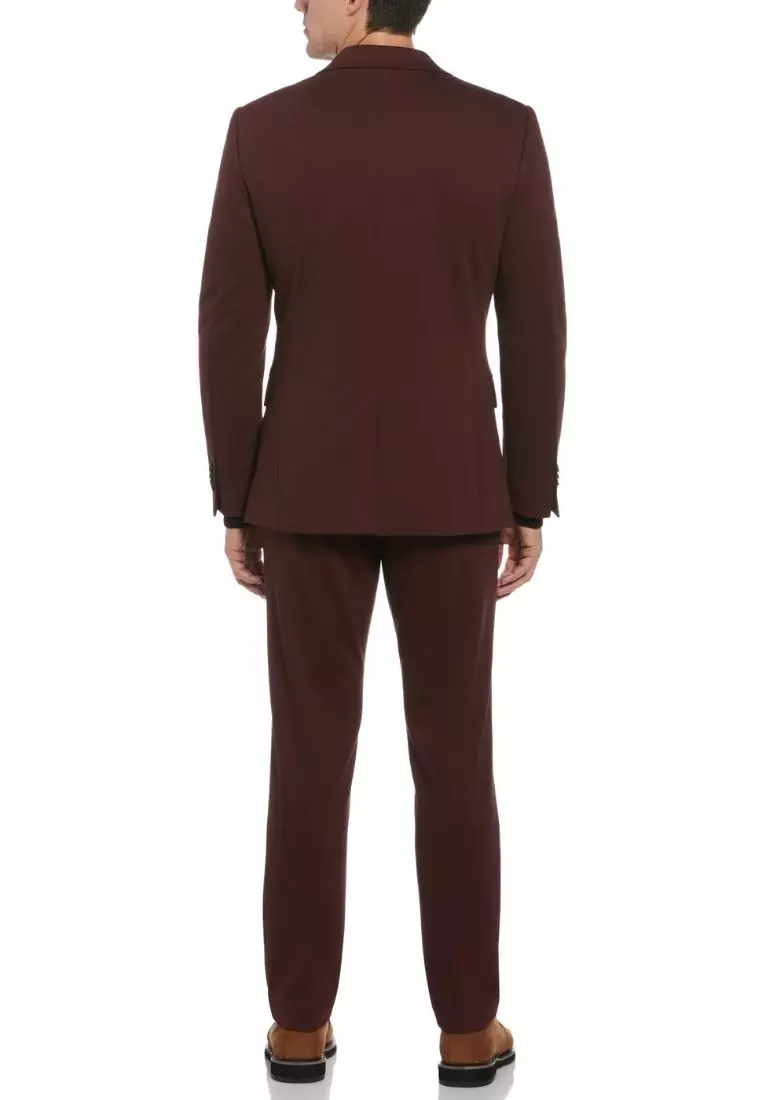 Textured Knit Solid Suit Jacket