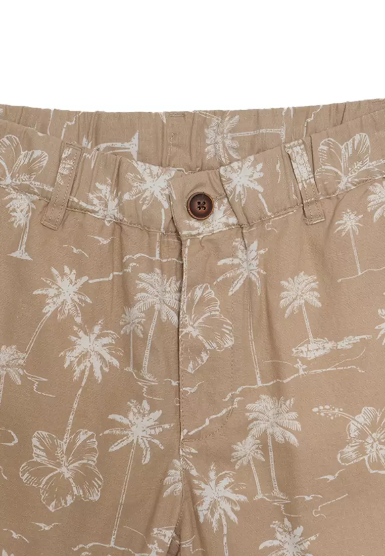 Men's Linen Cotton Low Rise Slim Tapered Bermuda Shorts